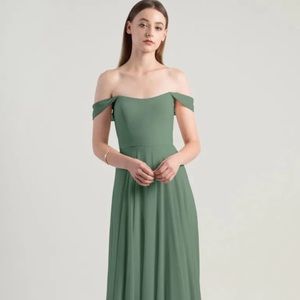 Jenny Yoo Bridesmaid Valence Dress Eucalyptus Off The Shoulder Size 16 NWT